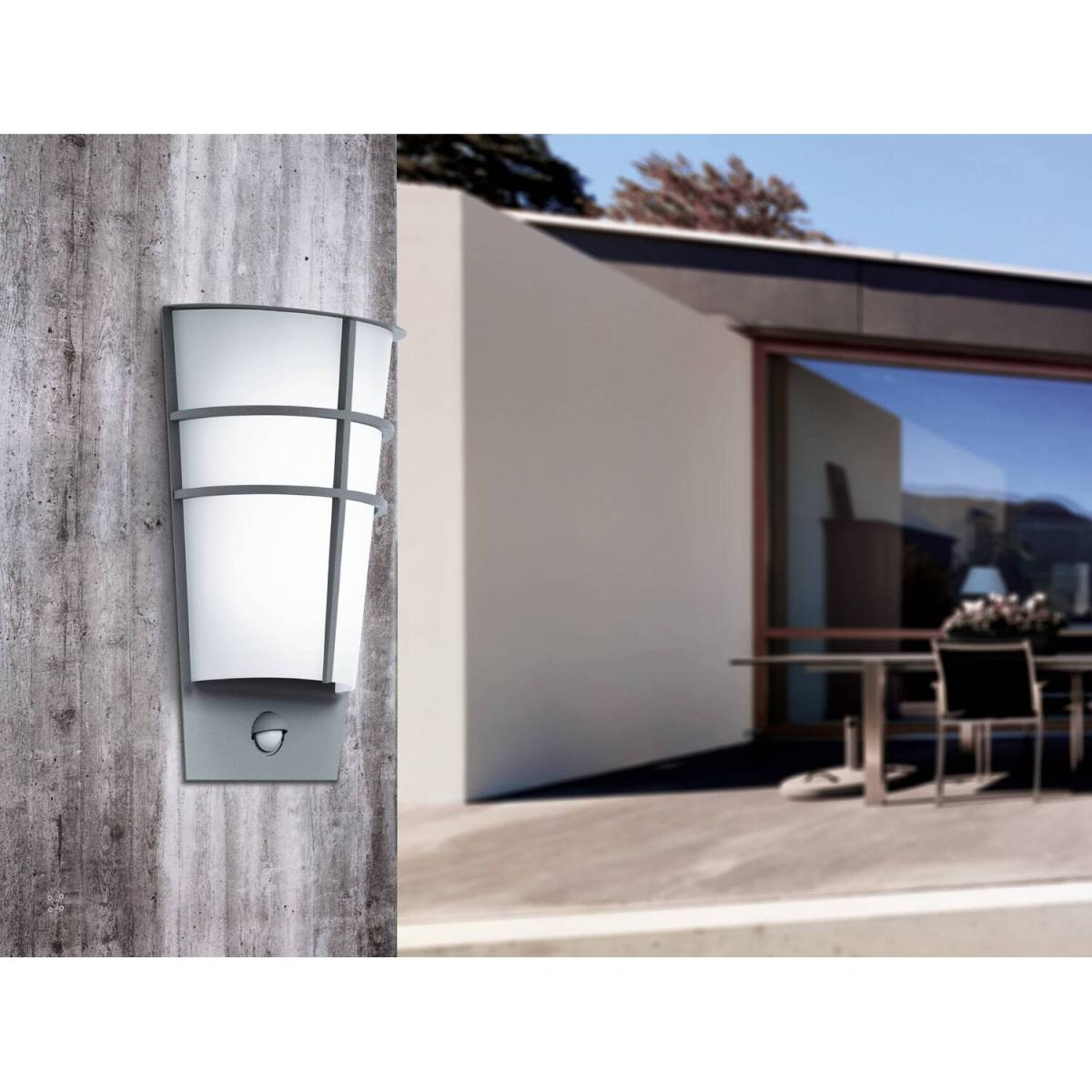 Eglo Breganzo 1 Metal And Plastic LED Outdoor Wall Light With Sensor - White – image 3