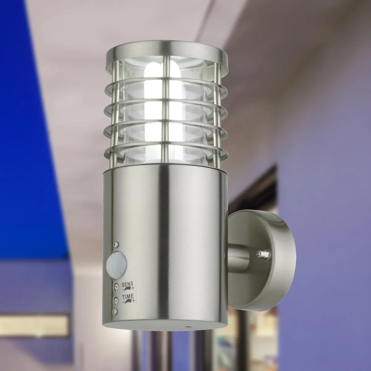 Bloom Brushed Stainless Steel Outdoor Motion Sensor Light - Stainless Steel & Clear – image 4