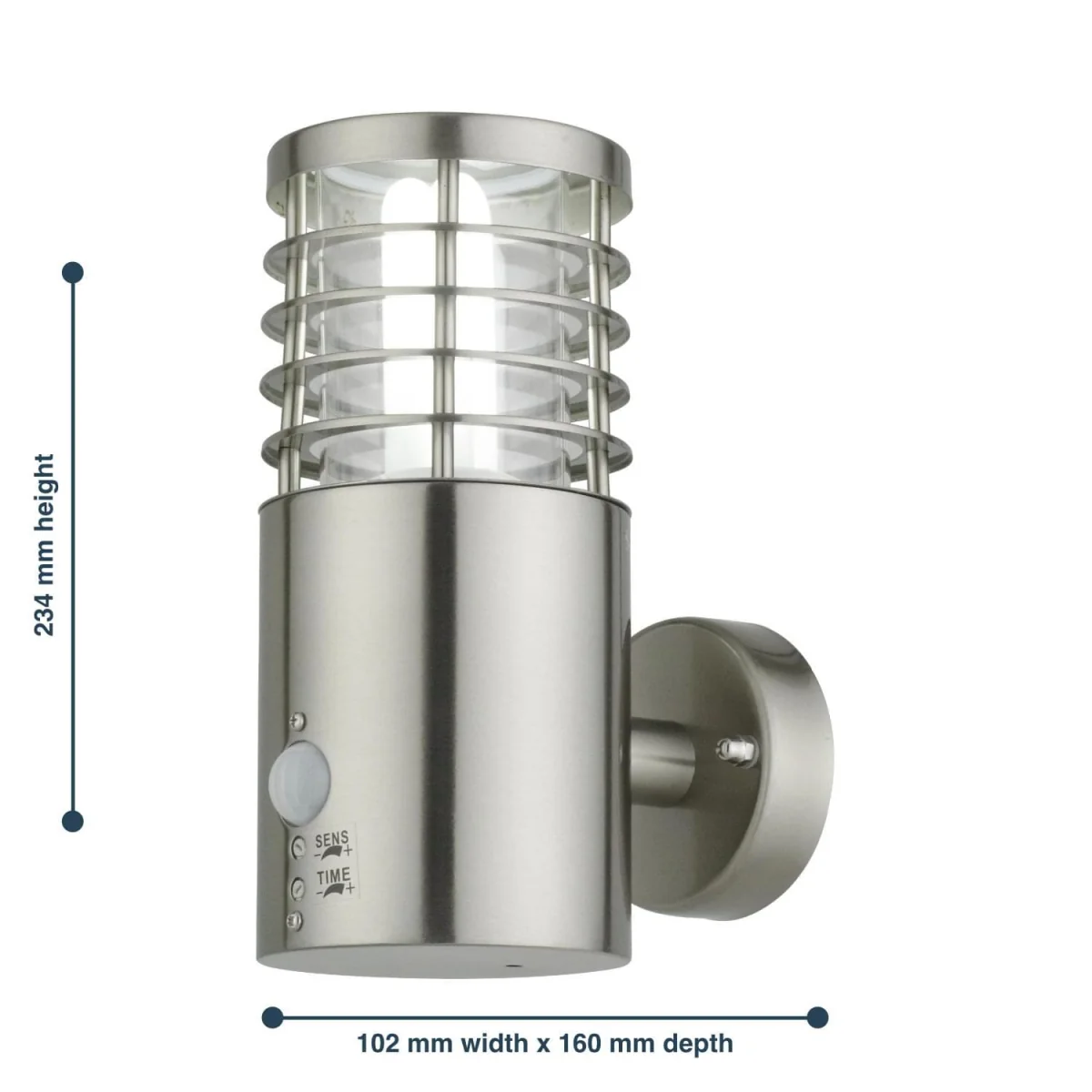 Bloom Brushed Stainless Steel Outdoor Motion Sensor Light - Stainless Steel & Clear – image 5