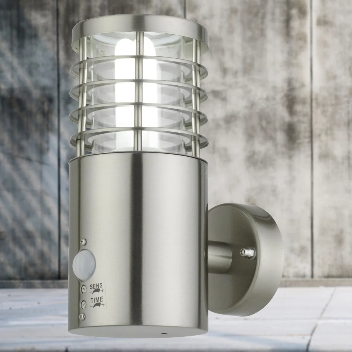 Bloom Brushed Stainless Steel Outdoor Motion Sensor Light - Stainless Steel & Clear – image 6