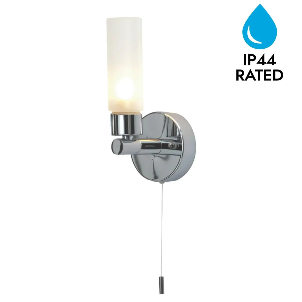 Beta Bathroom Wall Light - Polished Chrome Plate And Frosted Glass Diffuser – image 5