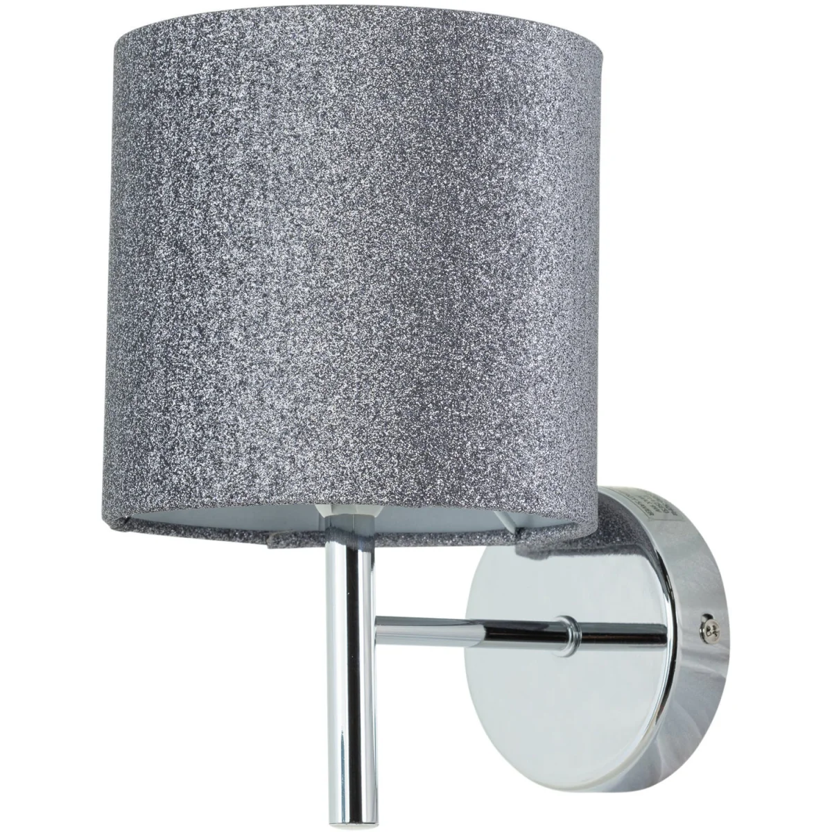 Set Of 2 Brea Chrome Wall Lights With Silvery Glitter Shades - Chrome & Silver – image 2