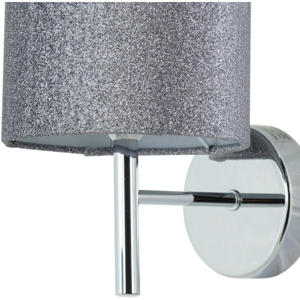 Set Of 2 Brea Chrome Wall Lights With Silvery Glitter Shades - Chrome & Silver – image 3