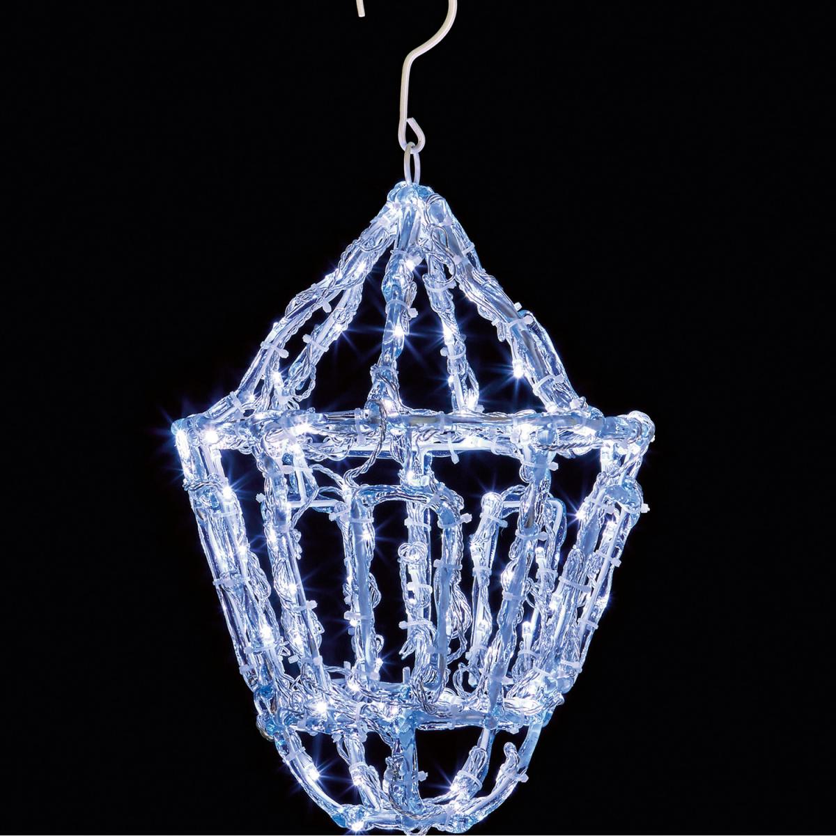 39cm Soft Acrylic Hanging Lantern with White LEDs - White – image 2