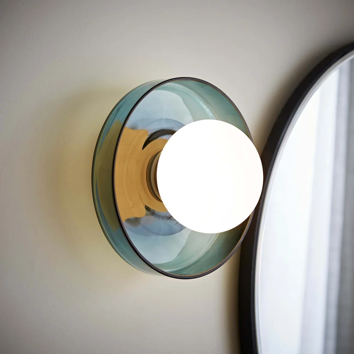 Newbury Glass Plate with Globe Shade IP44 Bathroom Wall Light - Jade Green / 25cm / 0.46kg / 0 – image 2