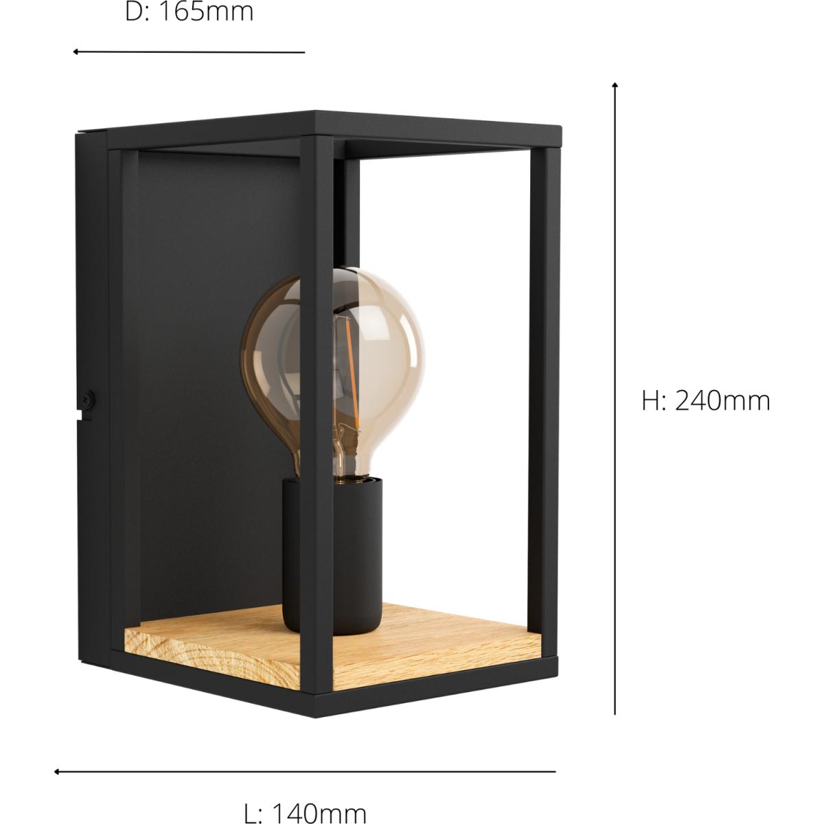 Eglo Libertad Industrial Black Caged Wall Light - Black – image 3
