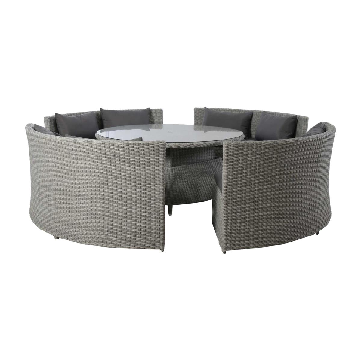 Didcot Round Sofa Dining Set With Rising Table, Grey | Barker & Stonehouse – image 1