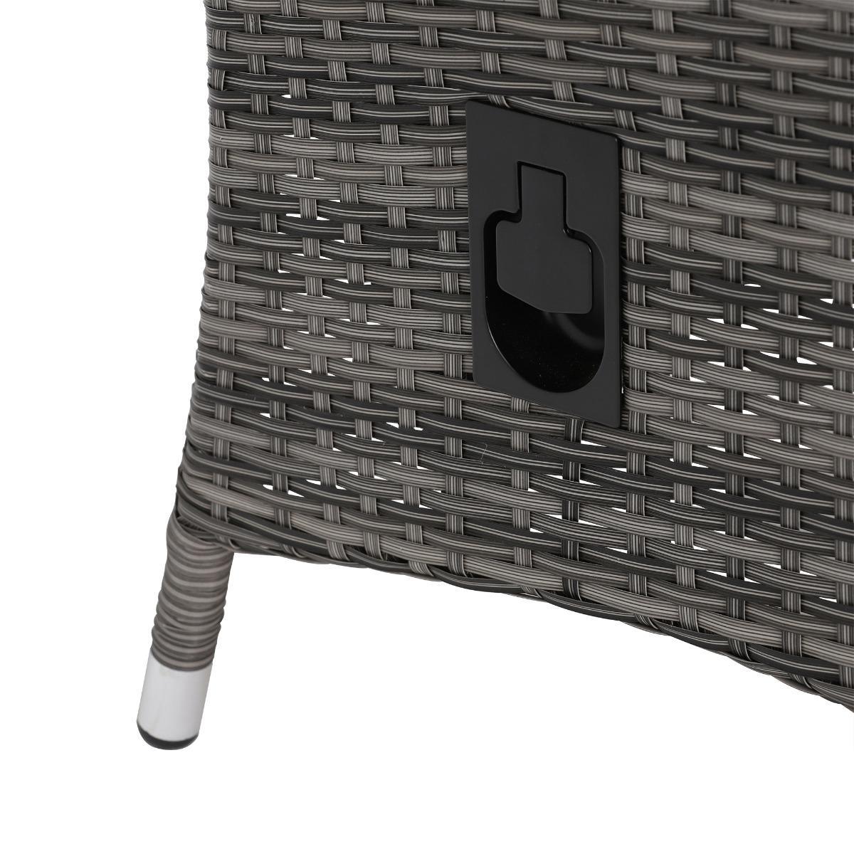 Tiverton 6 Seat Round Garden Dining Set in Grey Weave with Grey Fabric – image 12