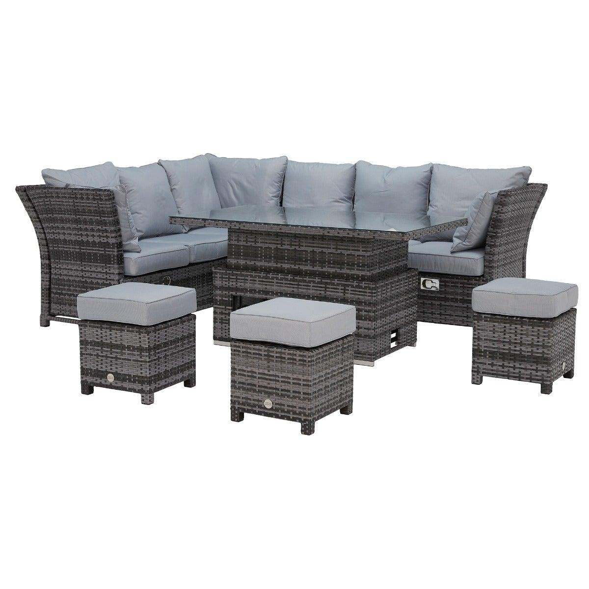 Dorset Garden Corner Dining Set with Rising Table, Grey | Barker & Stonehouse – image 5