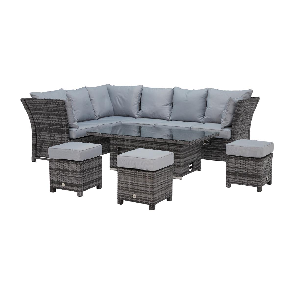 Dorset Garden Corner Dining Set with Rising Table, Grey | Barker & Stonehouse – image 1
