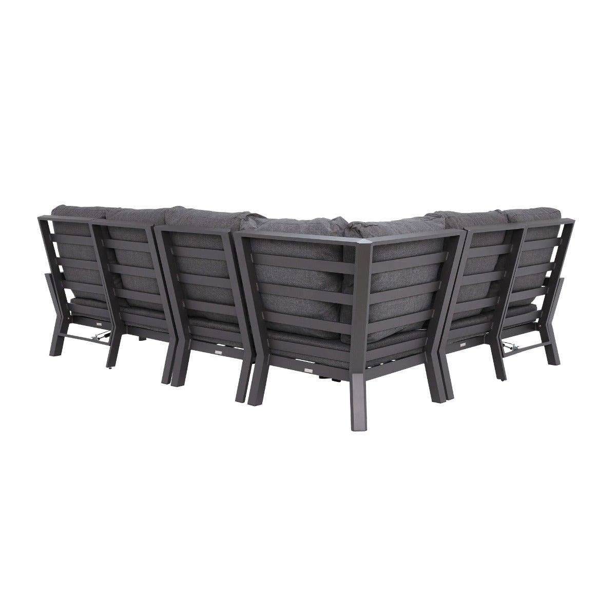 Maine Reclining Corner Garden Dining Set with Fire Pit, Grey | Barker & Stonehouse – image 5