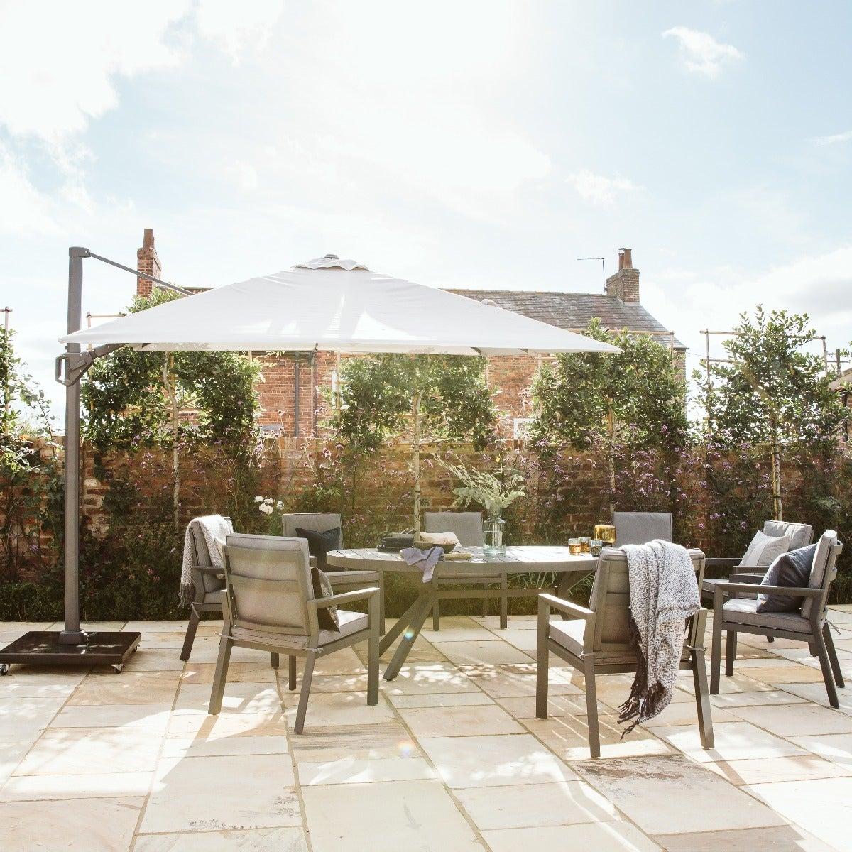 Soho 8 Seat Oval Garden Dining Set, Grey | Barker & Stonehouse – image 2
