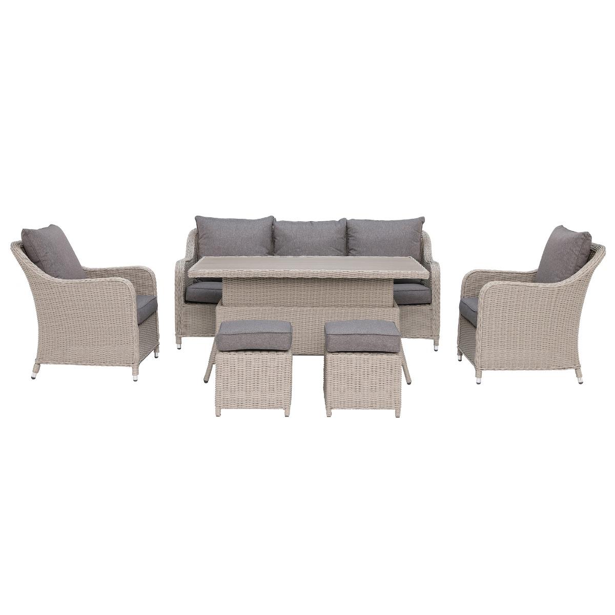 Corsica Garden 7 Seater Sofa Set With Rising Table, Grey | Barker & Stonehouse – image 3
