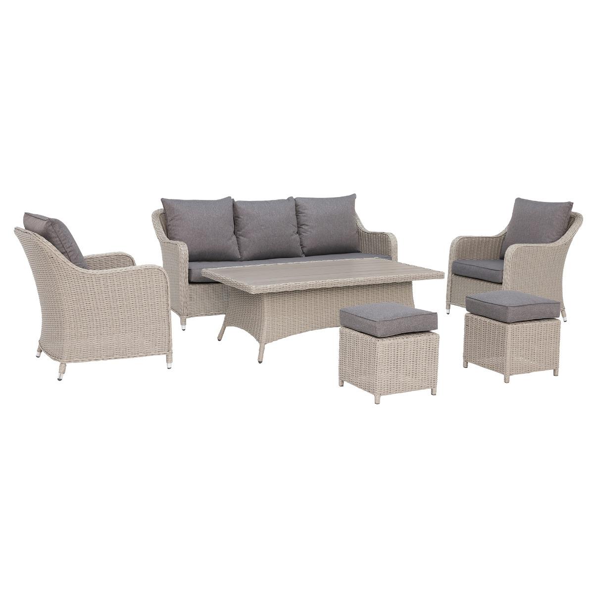 Corsica Garden 7 Seater Sofa Set With Rising Table, Grey | Barker & Stonehouse – image 4