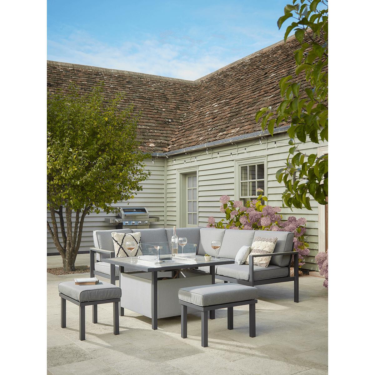 NEW Aruba Corner Dining Set With Firepit – image 1