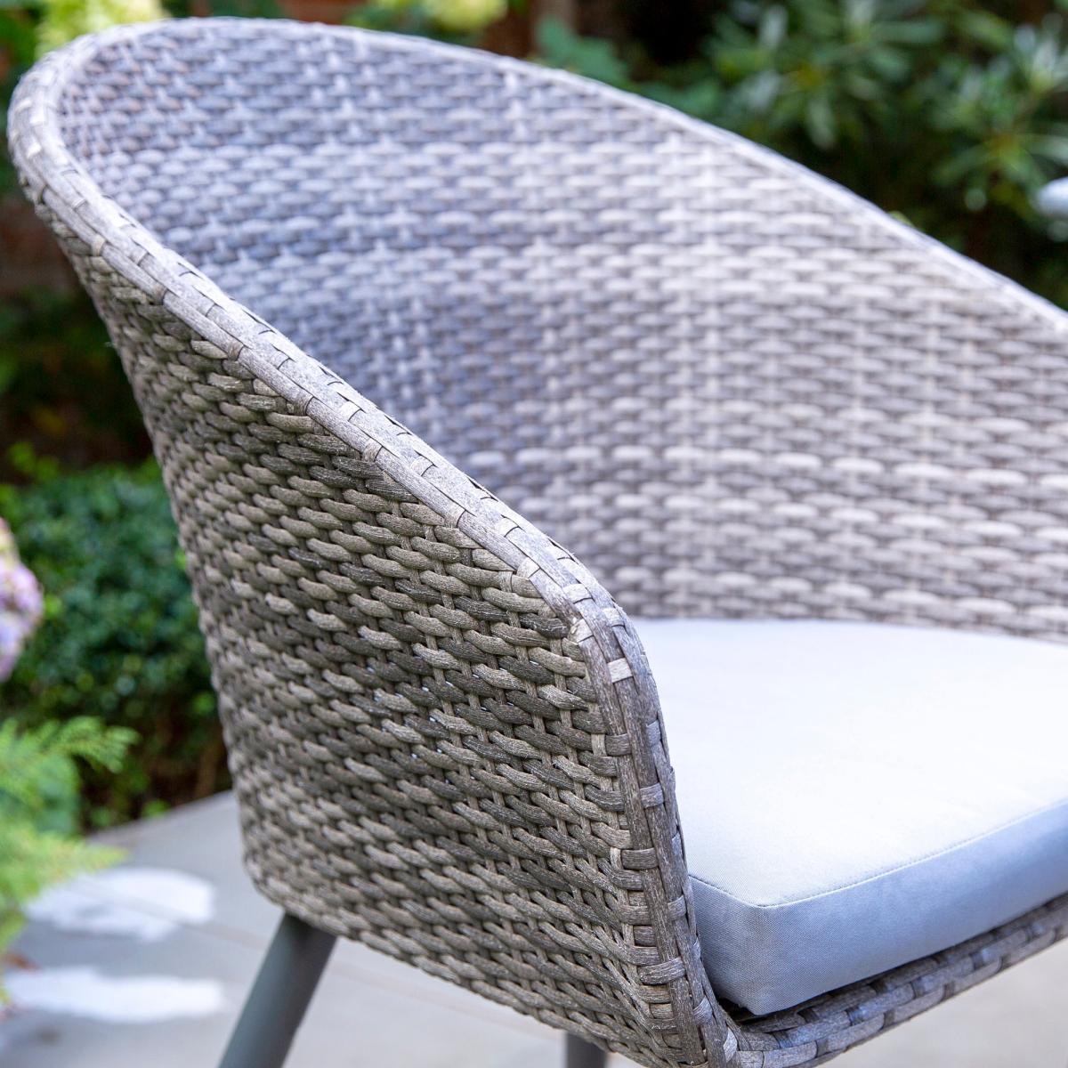 Budapest 4 Seater Rattan Dining Set Grey – image 3