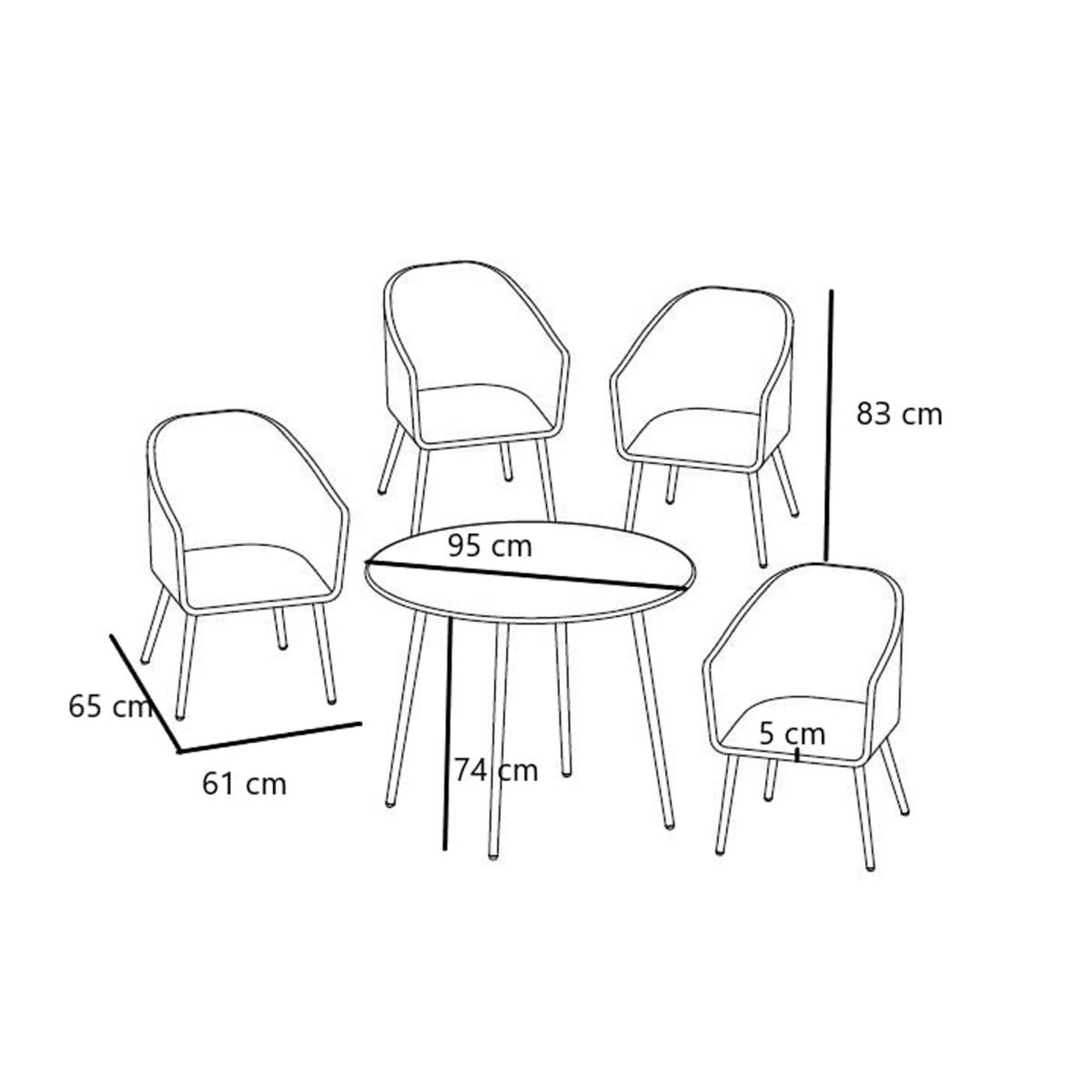 Budapest 4 Seater Rattan Dining Set Grey – image 4