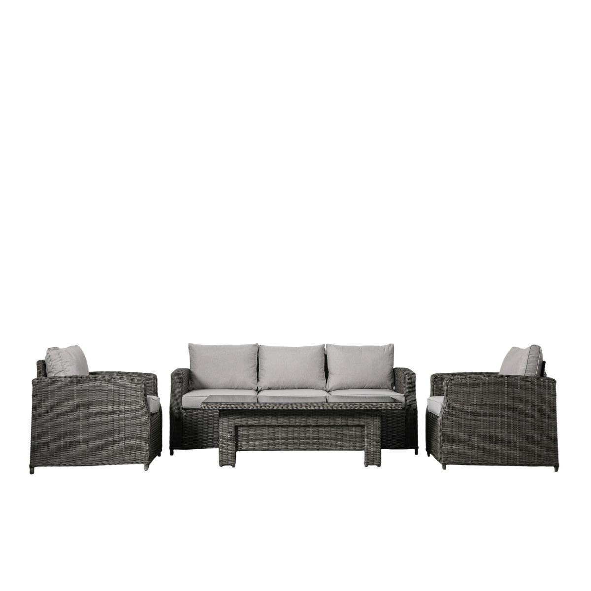 Granville Grey 3 Seater Sofa Dining Set with Rising Table Grey – image 2