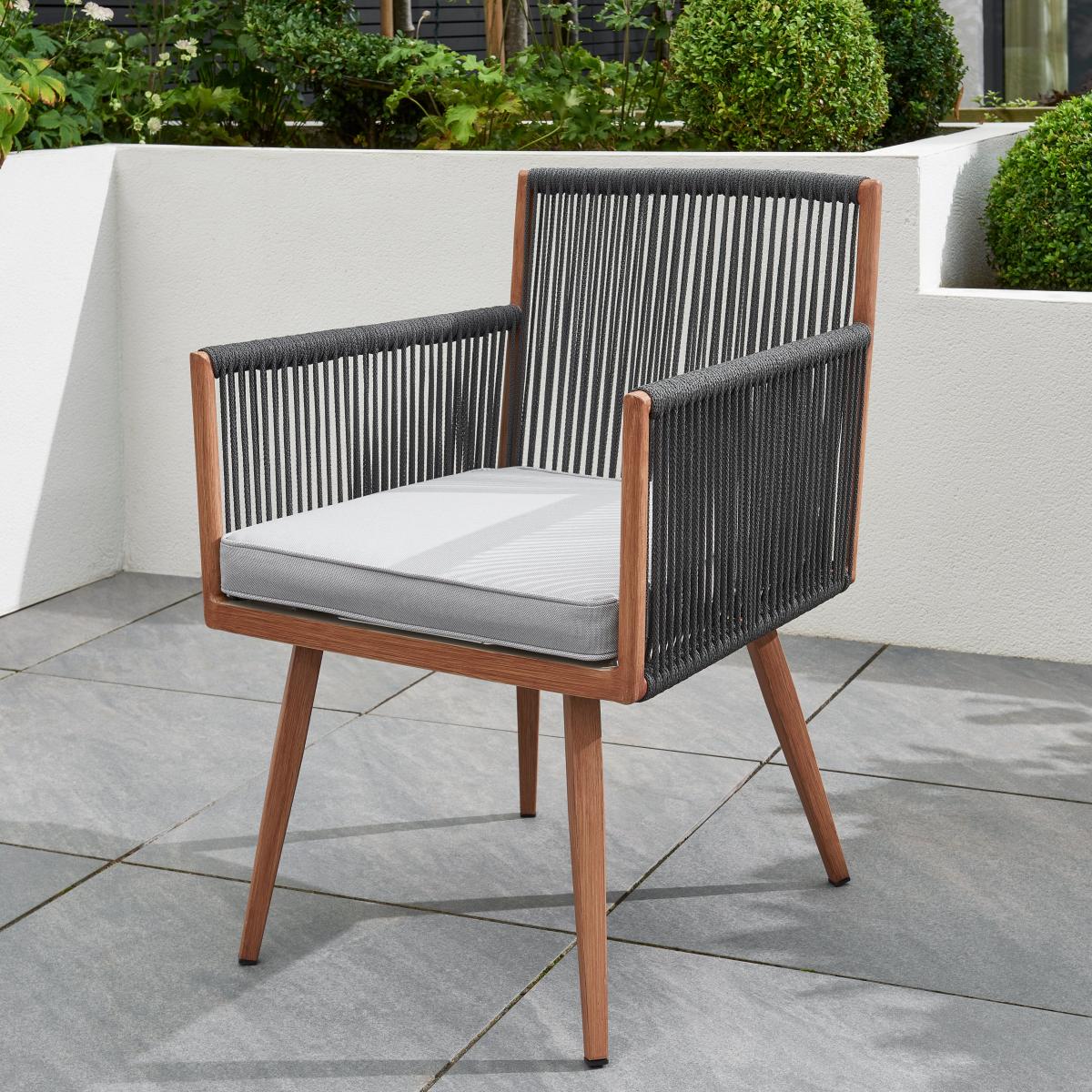 Elements Rope 4 Seater Dining Set Grey – image 5