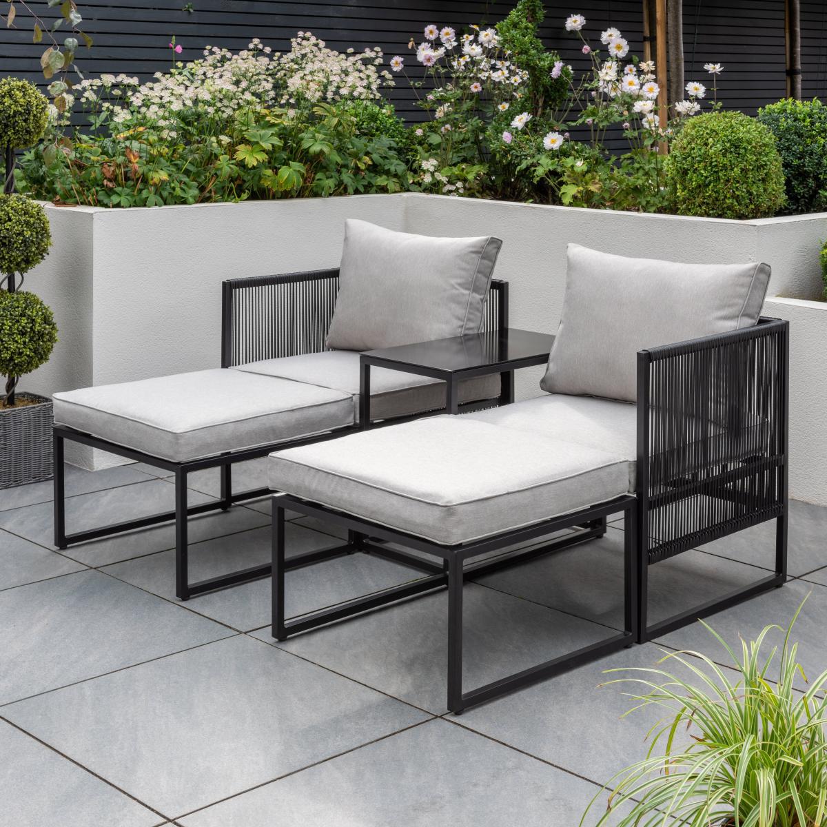 Kubic 2 Seater Balcony Set Black – image 2