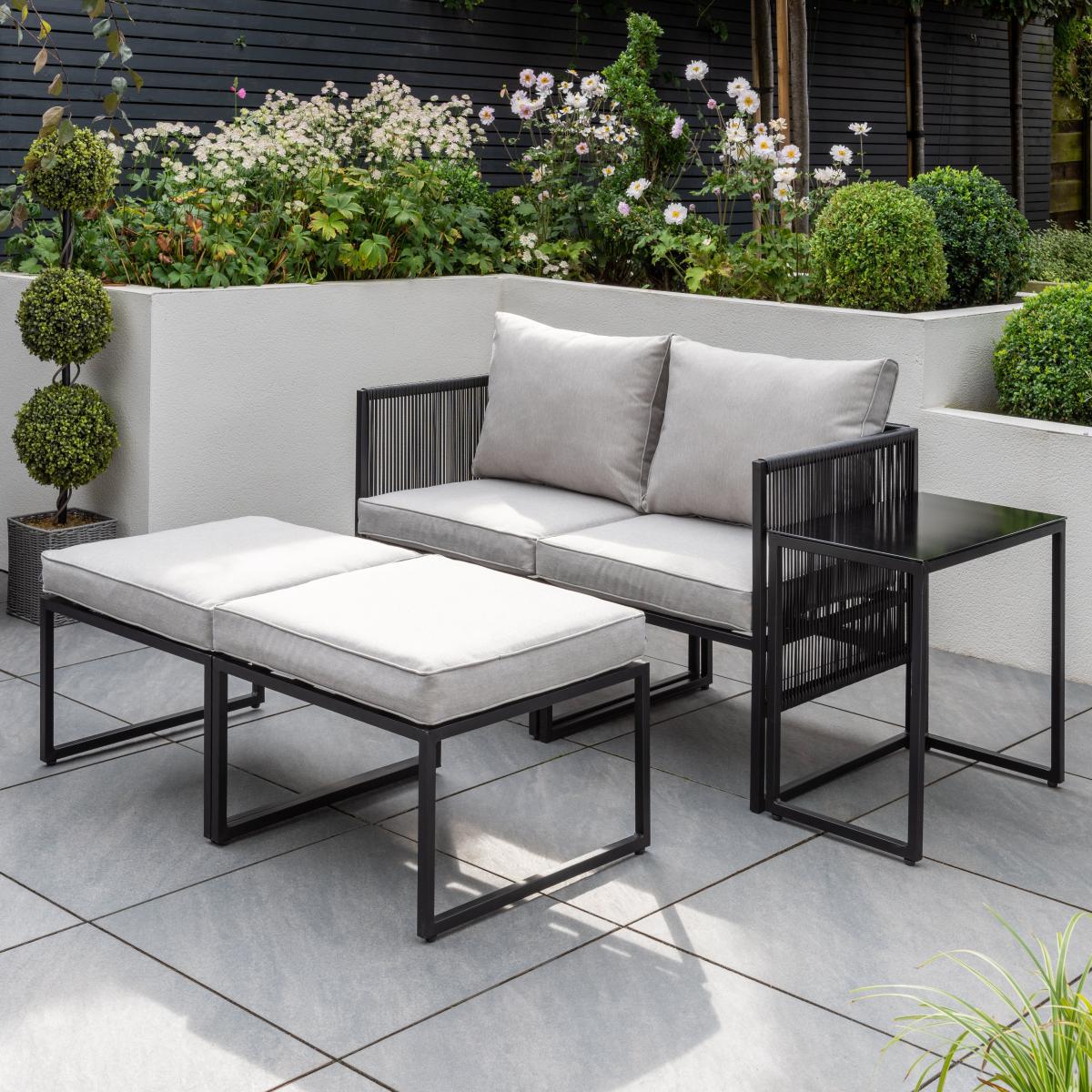Kubic 2 Seater Balcony Set Black – image 4