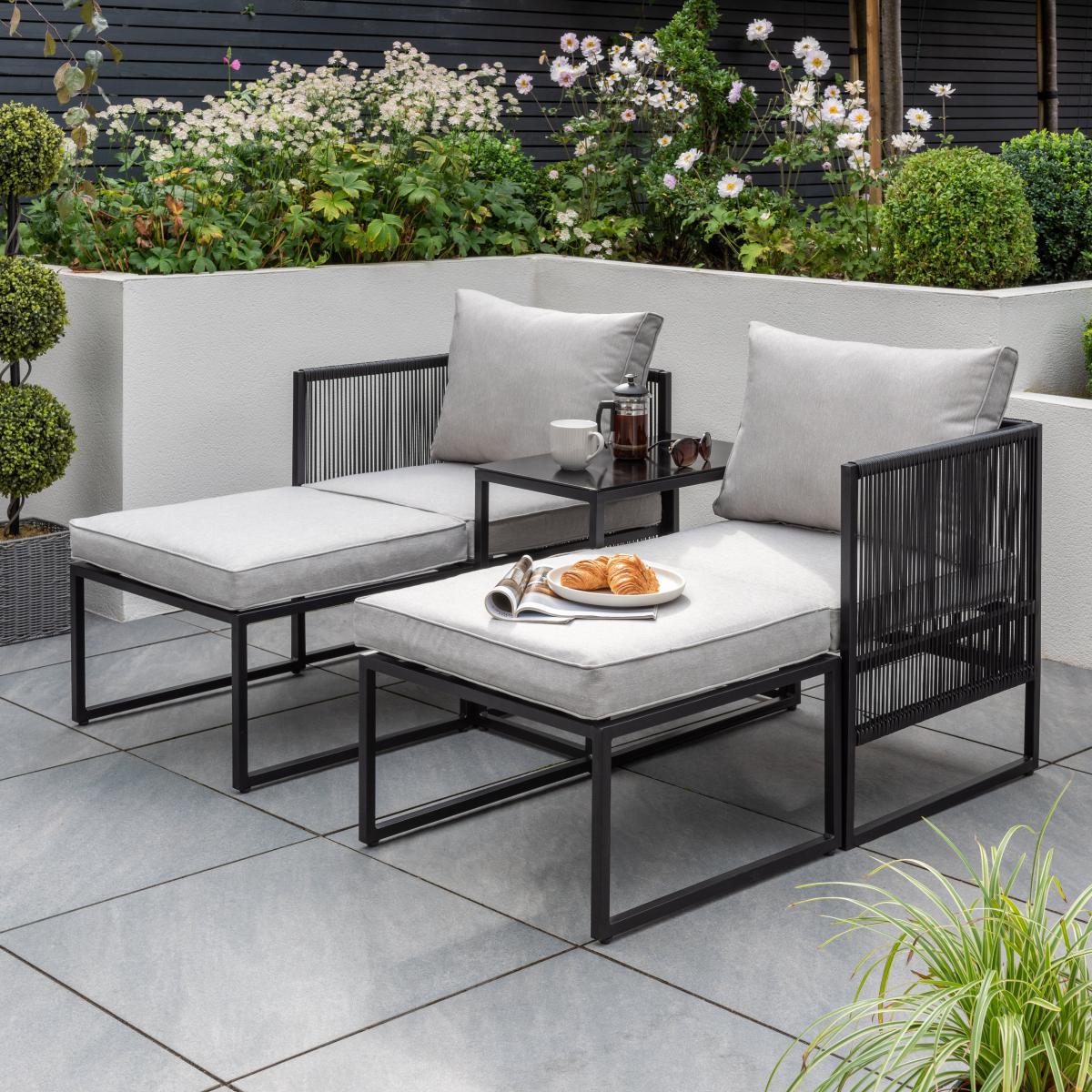 Kubic 2 Seater Balcony Set Black – image 1