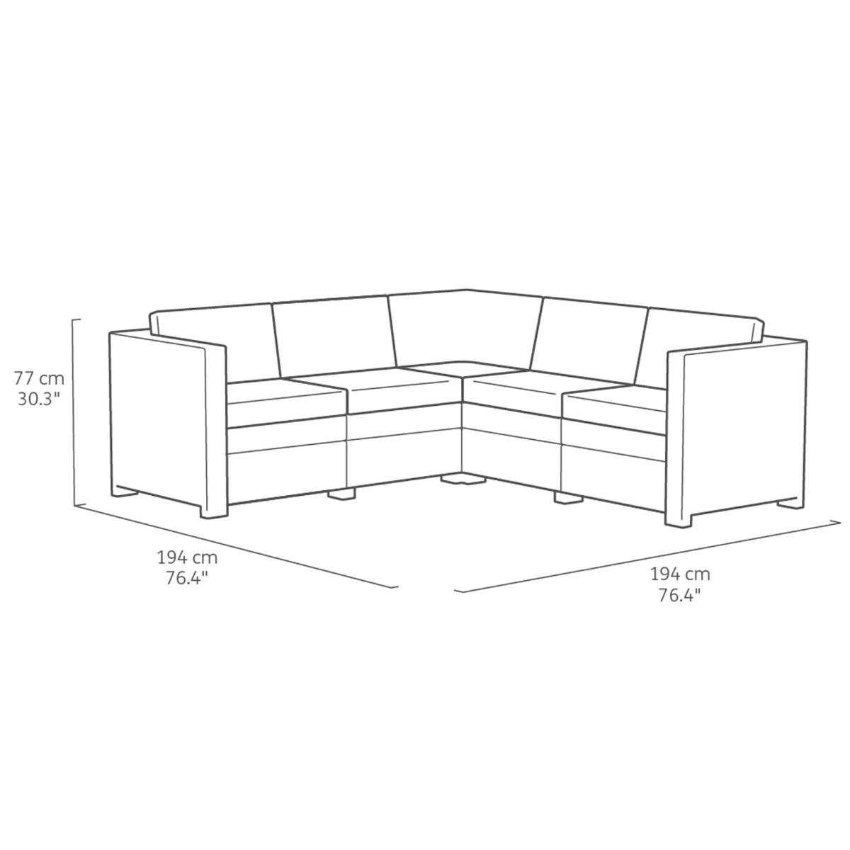 Provence 4 Seater Corner Sofa Set Graphite (Grey) – image 9