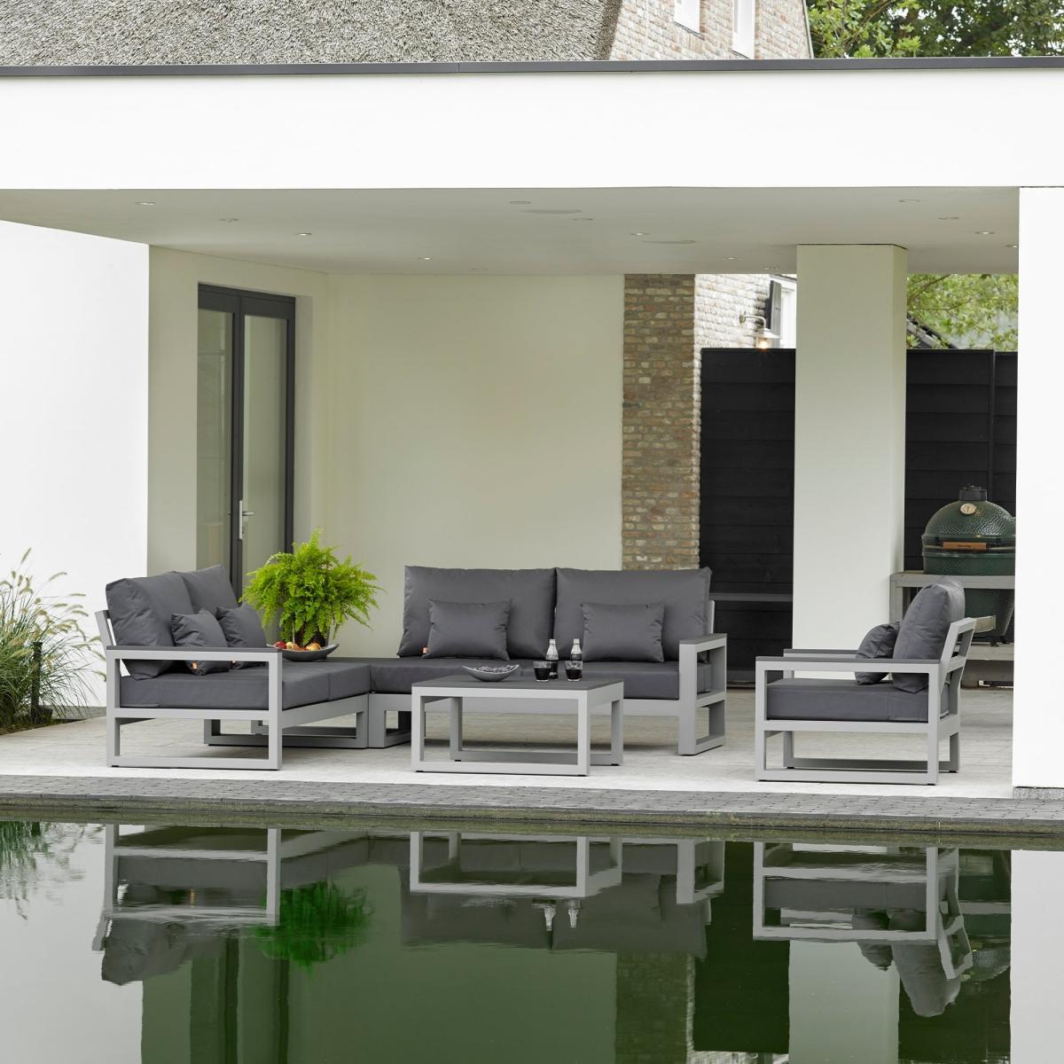 LIFE Mallorca 4 Seater Grey Lounge Set Grey