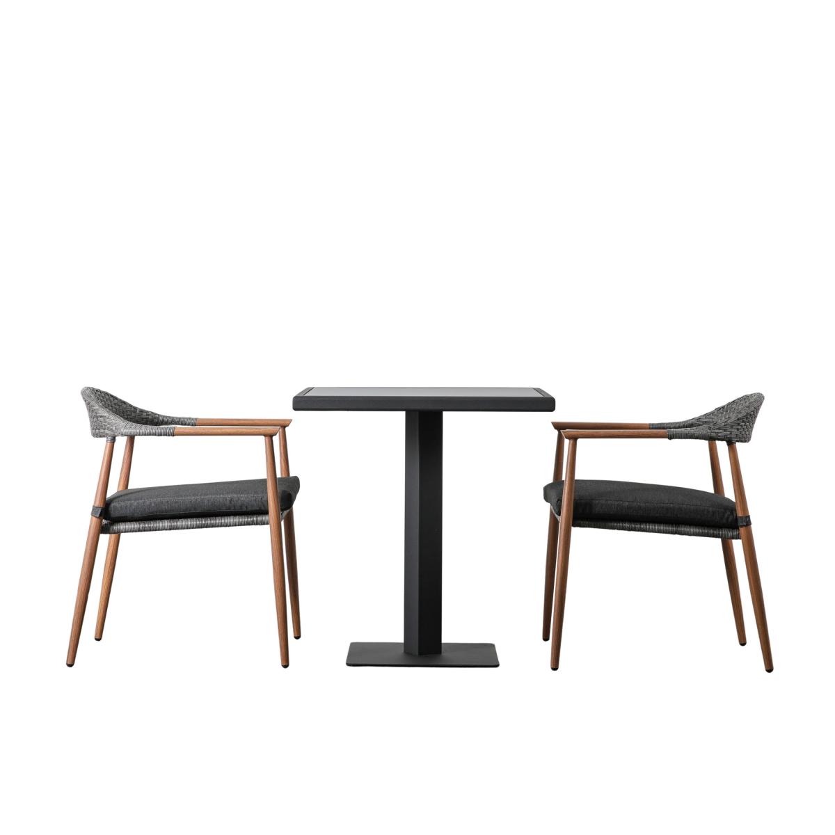 Tulle 2 Seater Bistro Set Grey – image 3