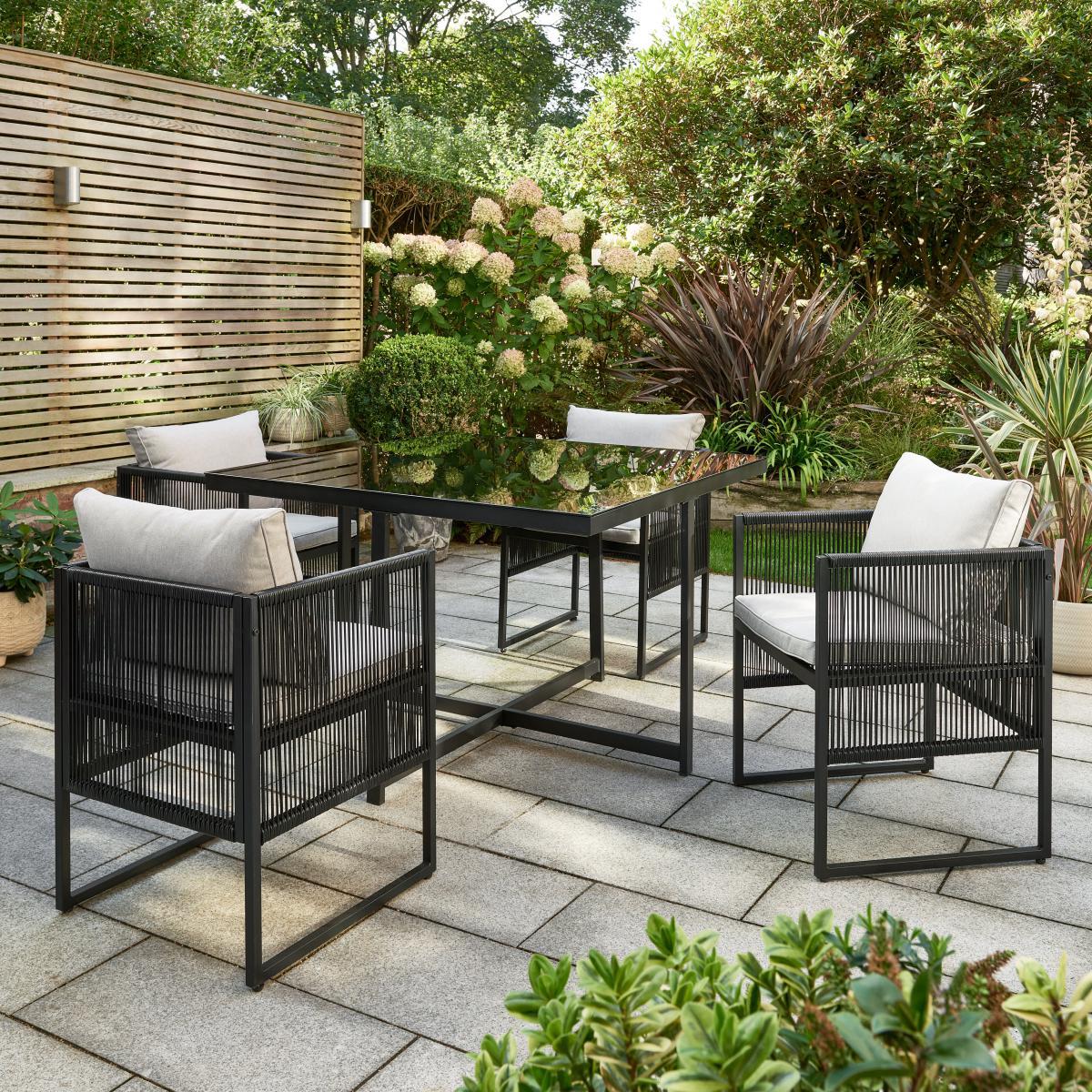 Kubic 4 Seater Dining Cube Set Black – image 2