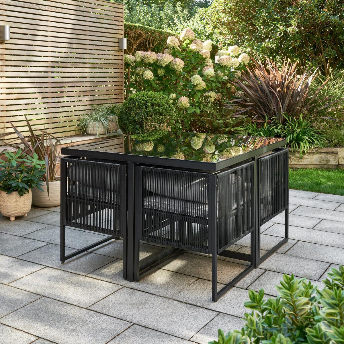 Kubic 4 Seater Dining Cube Set Black – image 3