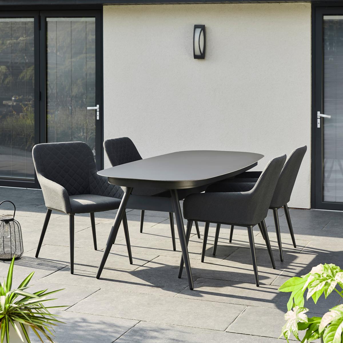 Outdoor Fabric Dining Set, Charcoal Grey – image 2