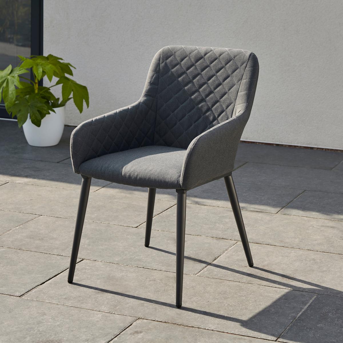 Outdoor Fabric Dining Set, Charcoal Grey – image 4