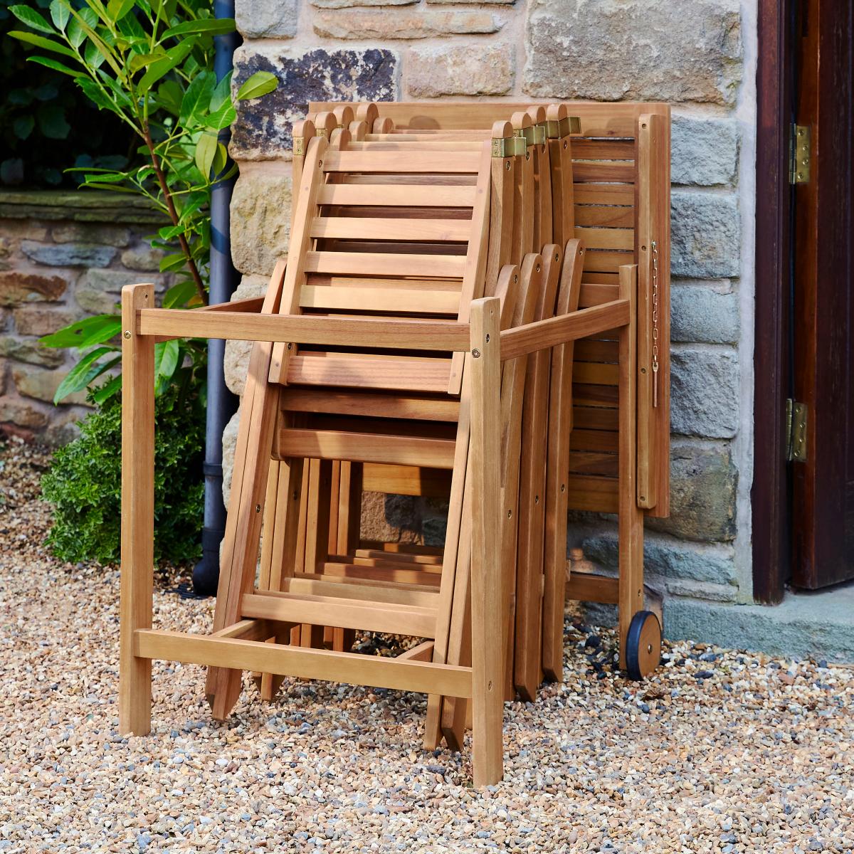 Compact Wooden Folding Dining Set Natural – image 2
