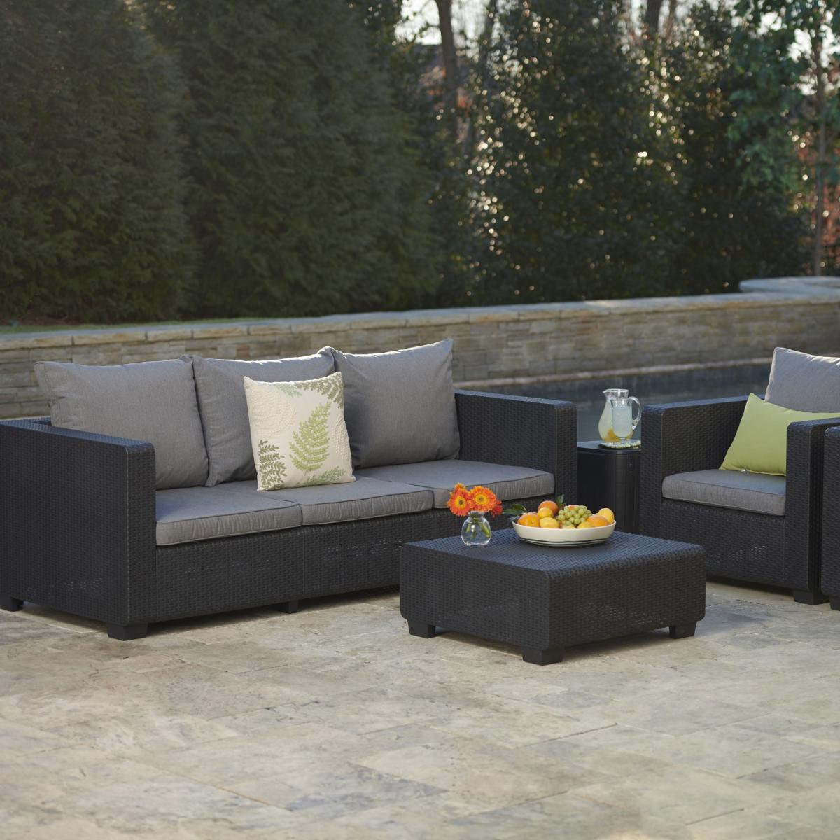 Salta 5 Seater Sofa Set Dark Grey – image 1