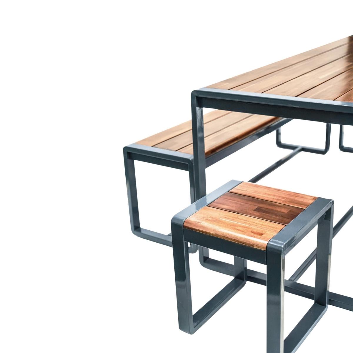 Spitalfields 5-Piece Furniture Set, Acacia Wood Brown/Black – image 4