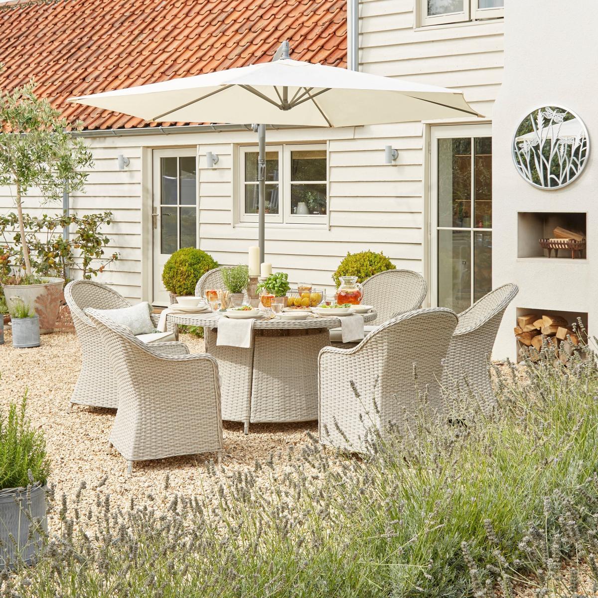 Churchgate Rattan Dining Set Grey – image 7