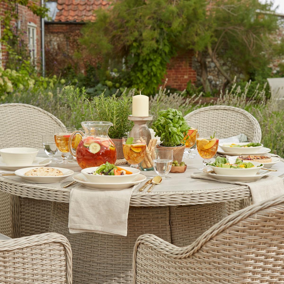 Churchgate Rattan Dining Set Grey – image 8