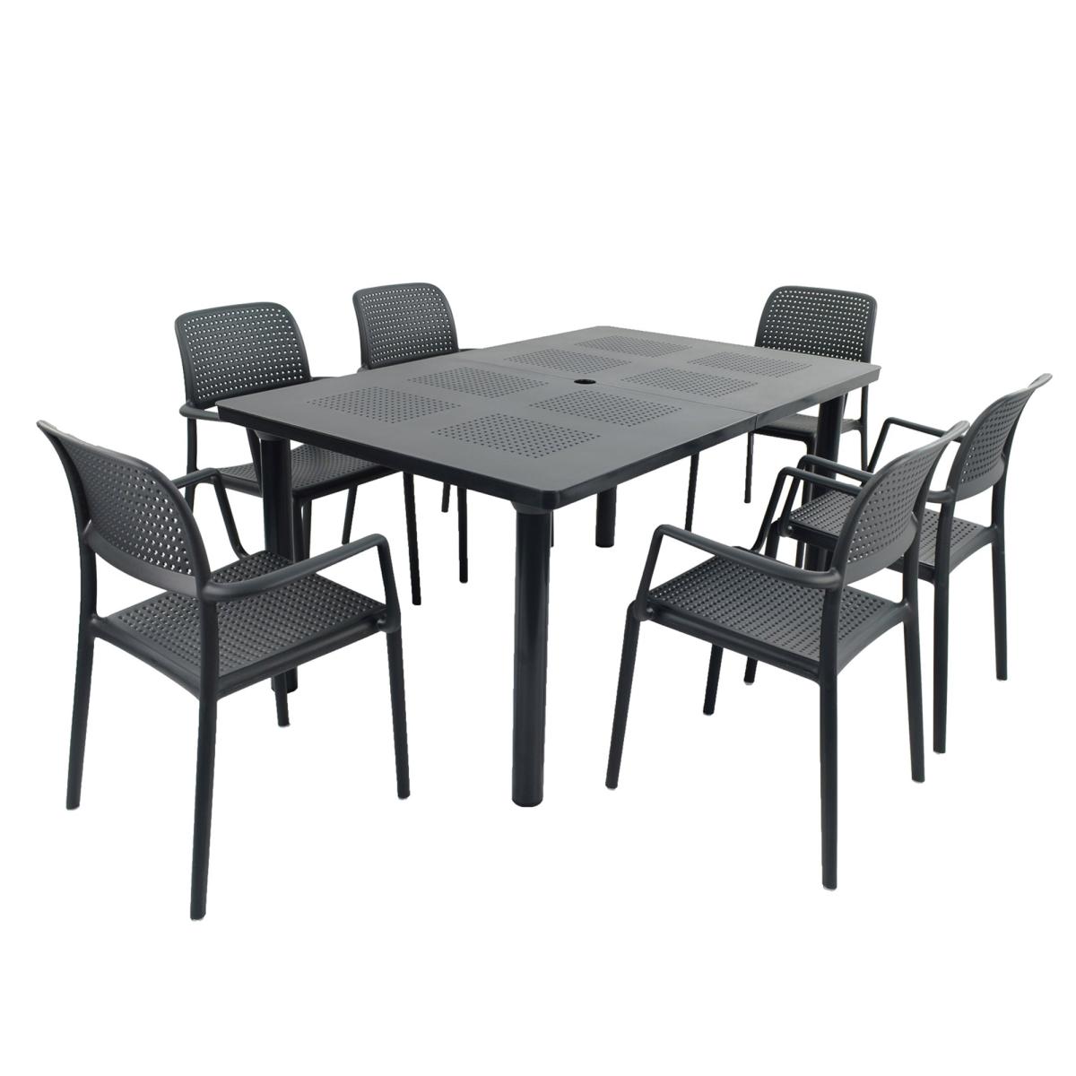 Libeccio 6 Seater Dark Grey Dining Set with Bora Chairs – image 2