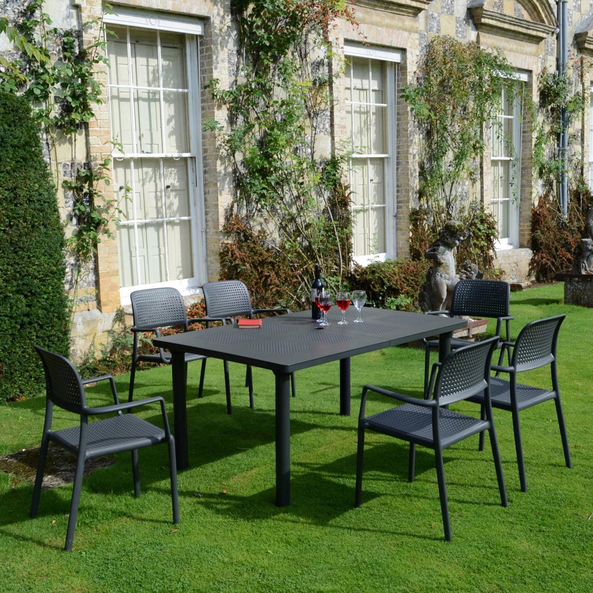 Libeccio 6 Seater Dark Grey Dining Set with Bora Chairs – image 6