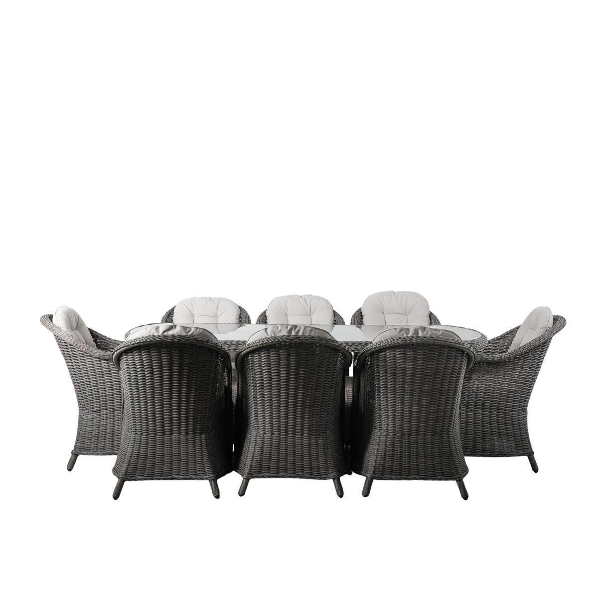 Granville Grey 8 Seater Oval Dining Set Grey – image 2