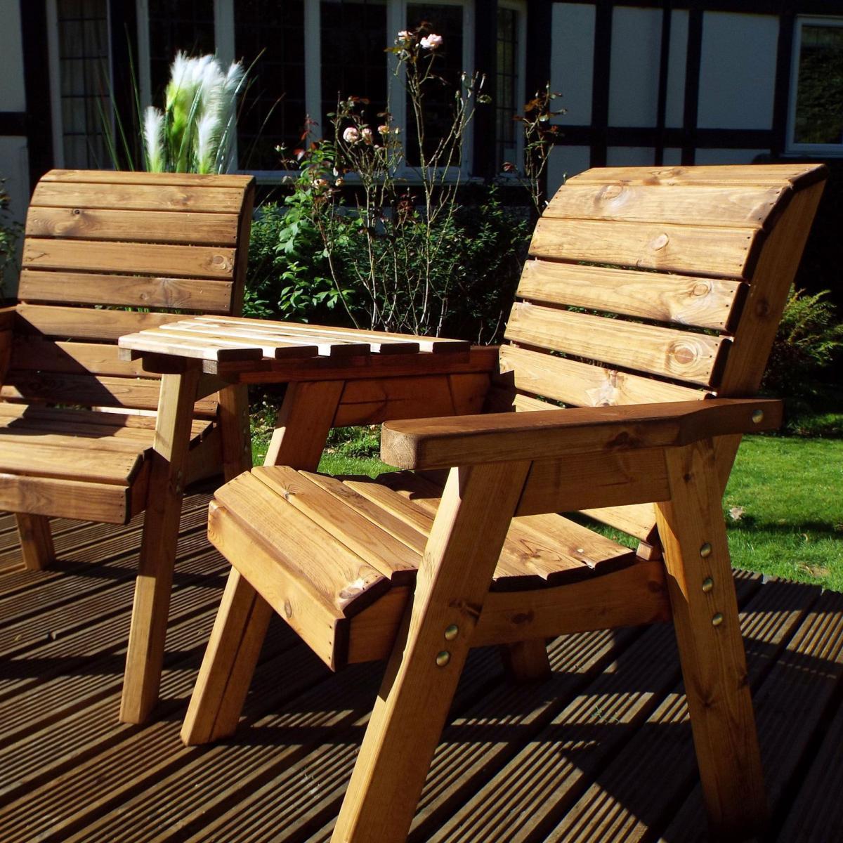 Charles Taylor 2 Seater Angled Twin Companion Set Brown – image 2