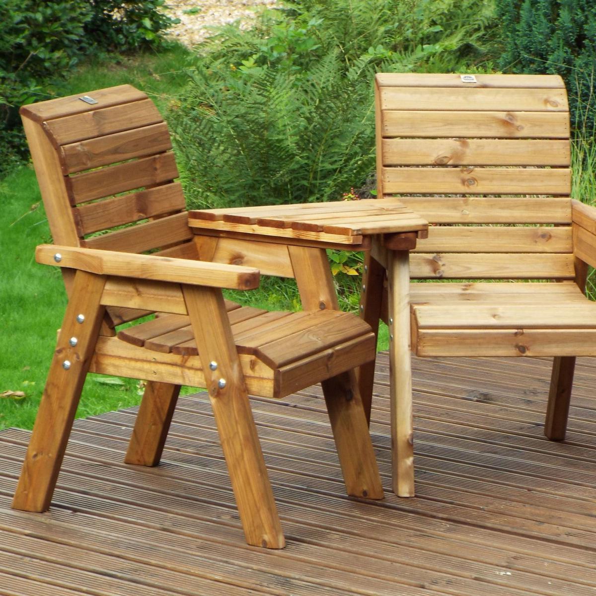 Charles Taylor 2 Seater Angled Twin Companion Set Brown – image 1