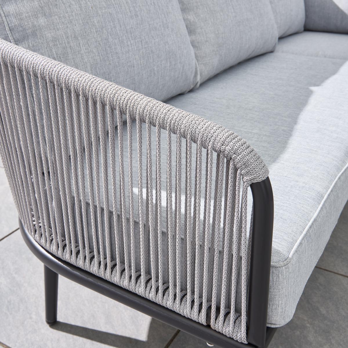 Crescent Corner Sofa Set Grey – image 4