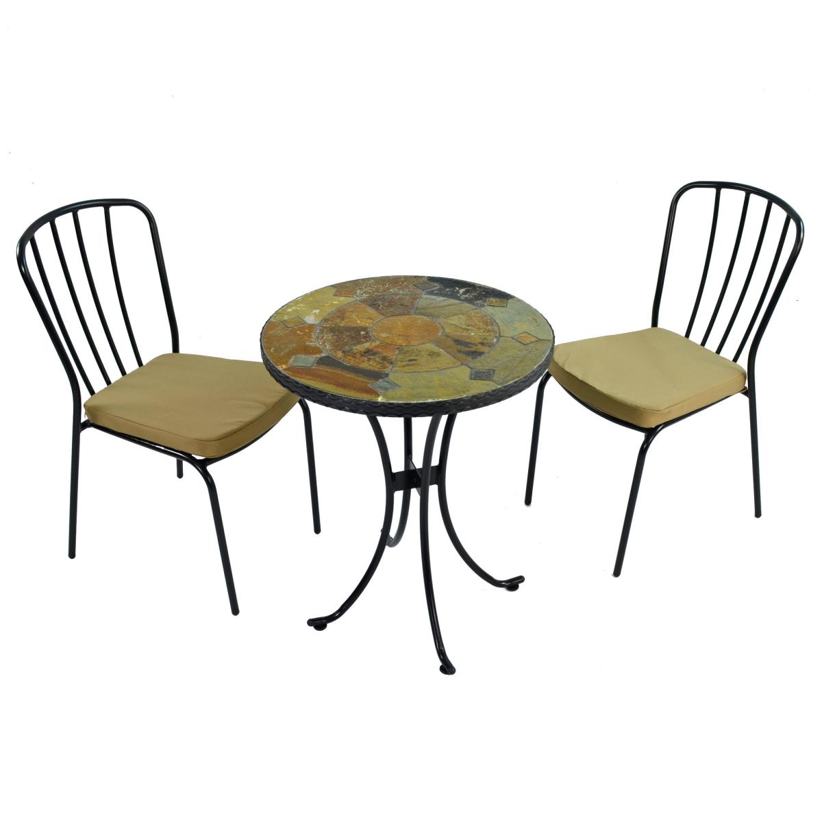 Glendale 60cm Bistro Table with 2 Milton Chairs Set Brown – image 4