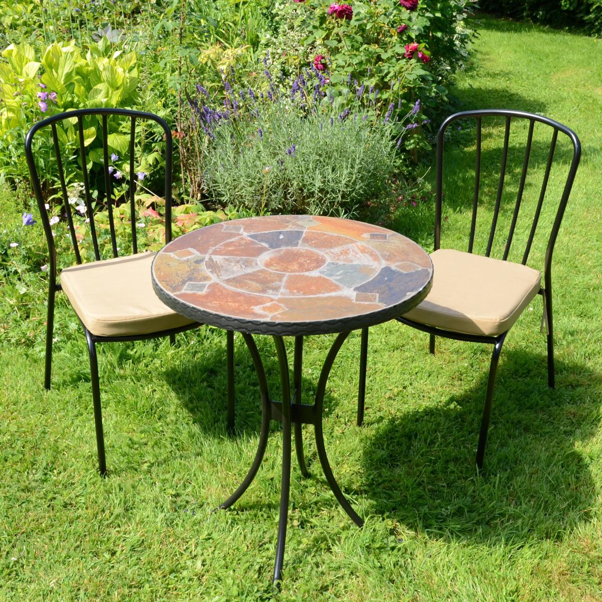 Glendale 60cm Bistro Table with 2 Milton Chairs Set Brown – image 1