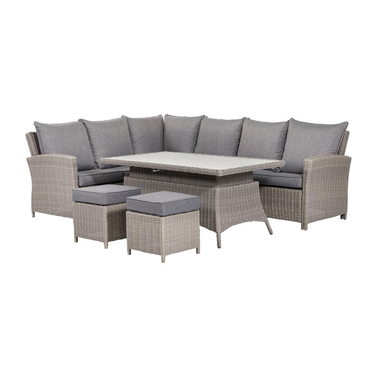 Barbados Long Right Rattan Corner Set Slate (Grey) – image 2