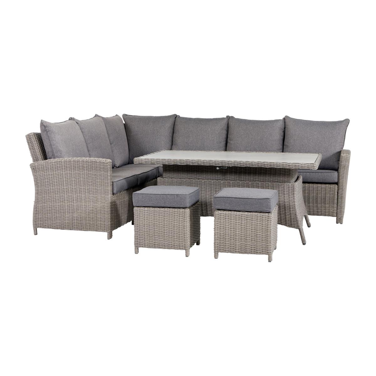Barbados Long Right Rattan Corner Set Slate (Grey) – image 3