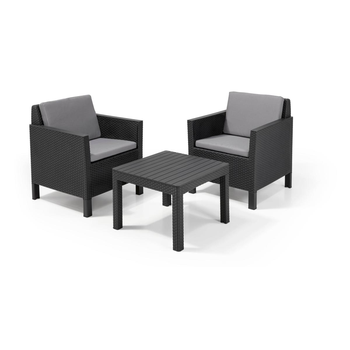 Chicago 2 Seater Balcony Set Dark Grey – image 2