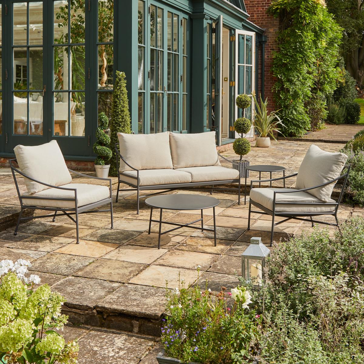 Churchgate 4 Seater Metal Conversation Set Brown – image 2